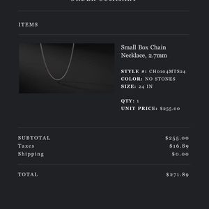 David Yurman 2.7mm 24inch BoxChain Sterling Silver